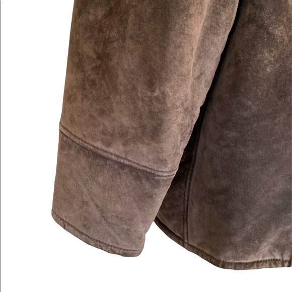 Gallery Vintage Brown Suede Faux Fur Lining Collar Jacket - L - Picture 10 of 14